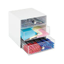 mDesign Plastic Home Office 3 Drawer Cube Storage Organizer