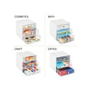 mDesign Plastic Home Office 3 Drawer Cube Storage Organizer