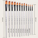 12 Pcs Nylon Gel Nail Art Brush Set | Nail Extension Gel Brush | Builder Gel Brush For Home Beauty Salon DIY Manicure