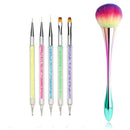 Portable Double Headed Nail Art Brush And Powder Makeup Brush | Professional Drawing Nail Dotting Pen For Home