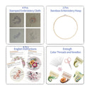 Set Of 4 Full Range Embroidery Kits For Beginners Stamped Embroidery Kit Including Embroidery Fabric | Set 2