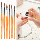 6 Pcs Purple Nail Art Brush Set | Nail Art Tips Builder Brush UV Gel Acrylic Nail Brush Nail Painting Brush Pen | Nail Art Design Painting