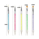 Portable Double Headed Nail Art Brush And Powder Makeup Brush | Professional Drawing Nail Dotting Pen For Home