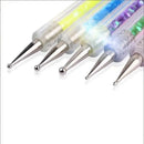 Portable Double Headed Nail Art Brush And Powder Makeup Brush | Professional Drawing Nail Dotting Pen For Home