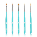 5PCS Nail Art Brushes Blue Nail Liner Brush Gradient Tools Nail Carving French Nails Nail Drawing Pen For Gel Polish Manicure Salon DIY At