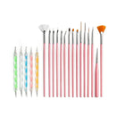 20 Pcs Nail Art Brushes Set With 15 Pcs Nail Gel Brushes And 5 Pcs 2 Way Nail Drill Pen | Manicure Design Tools