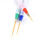 3 Pcs Nail Art Brushes For Manicure Gel With White Handle Soft Head Drawing Dotting Stripe Pattern DIY Creative Craft Nail Art Pen