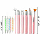 20 Pcs Nail Art Brushes Set With 15 Pcs Nail Gel Brushes And 5 Pcs 2 Way Nail Drill Pen | Manicure Design Tools