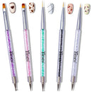 YADADA Double-Ended Nail Art Brushes | Acrylic Nail Brush Kit 5 Pcs | Point Drill Nail Dotting Drawing Painting Tools Liner
