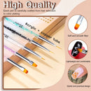 YADADA Double-Ended Nail Art Brushes | Acrylic Nail Brush Kit 5 Pcs | Point Drill Nail Dotting Drawing Painting Tools Liner