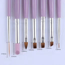 7 Pcs Purple Nail Brushes Set Nail Painting Brushes Nail Art Pen Acrylic Nail Supplies Manicure Tool