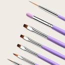 7 Pcs Purple Nail Brushes Set Nail Painting Brushes Nail Art Pen Acrylic Nail Supplies Manicure Tool