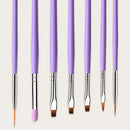 7 Pcs Purple Nail Brushes Set Nail Painting Brushes Nail Art Pen Acrylic Nail Supplies Manicure Tool