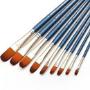 9pcs Nail Round Long Rod Oil Paint Brush Set