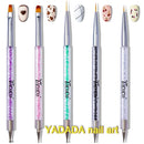 YADADA Double-Ended Nail Art Brushes | Acrylic Nail Brush Kit 5 Pcs | Point Drill Nail Dotting Drawing Painting Tools Liner