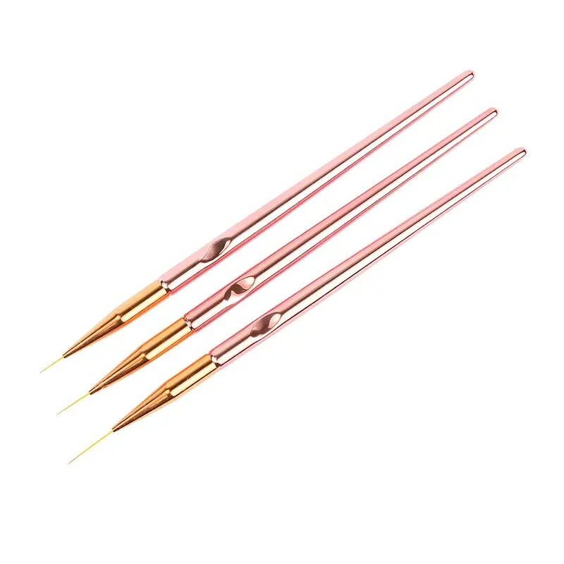 Nail Art Stripe Gel Brush | Rose Gold Metal Line Thin Nail Brush For Nail Art | Nail Accessories