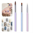 3 Pcs Nail Art Candy Color Brush Acrylic UV Gel Builder Painting Dotting Pen Carving Tips Manicure Salon Tools