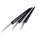 Nail Art Brushes Set 3 Pcs Nail Art Liner Painting Pen Light Therapy Carving Pen Brush Acrylic UV Gel Nail Brush Line Design Manicure Tools