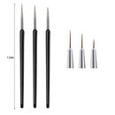 Nail Art Brushes Set 3 Pcs Nail Art Liner Painting Pen Light Therapy Carving Pen Brush Acrylic UV Gel Nail Brush Line Design Manicure Tools
