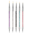 5 Acrylic Nail Brush With Crystal | Acrylic Brush | Nylon Drawing Line | Manicure Tool