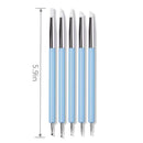 5 Pcs Nail Art Dotting Tools Nail Silicone Brush Dual Head UV Gel Dotting Drawing Painting Pen