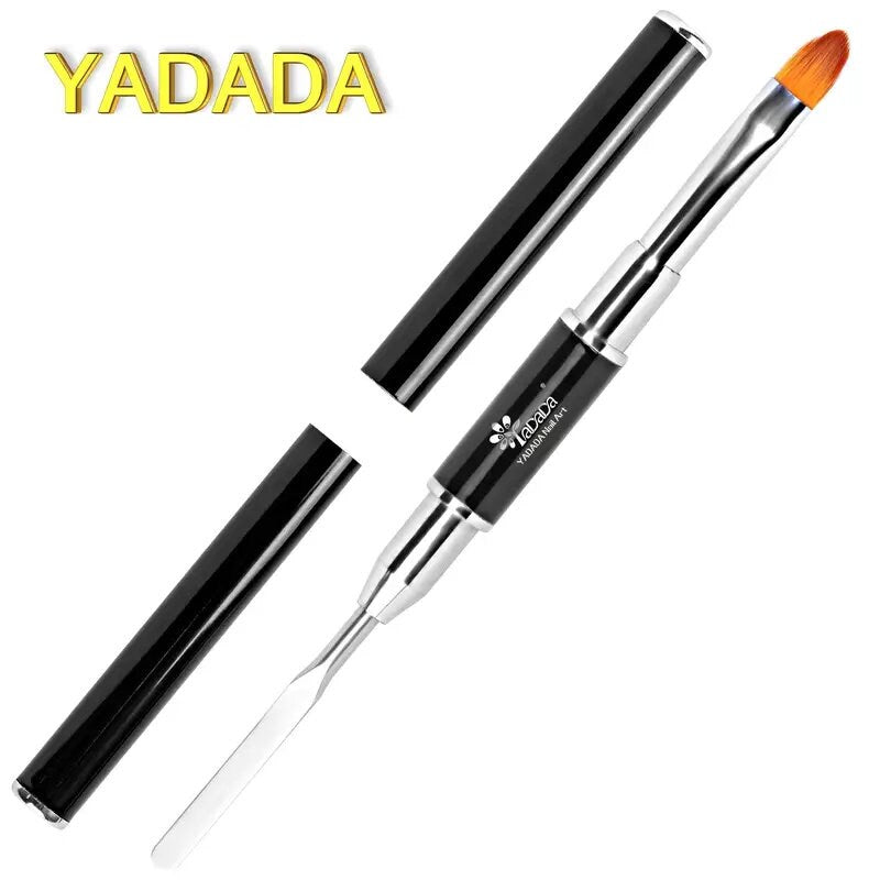 YADADA Dual-Ended Polygel Nail Brush & Picker | 2 In 1 Designs Polygel Nial Brushes Stainless Steel Gel Nail Brush Polygel Slice Tool