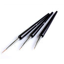 3 Pcs Single Head Three Pull Line Pens Nail Polish Painting, Nail Design Brush Pen Nail Tip Kit