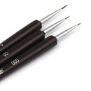 3 Pcs Single Head Three Pull Line Pens Nail Polish Painting, Nail Design Brush Pen Nail Tip Kit