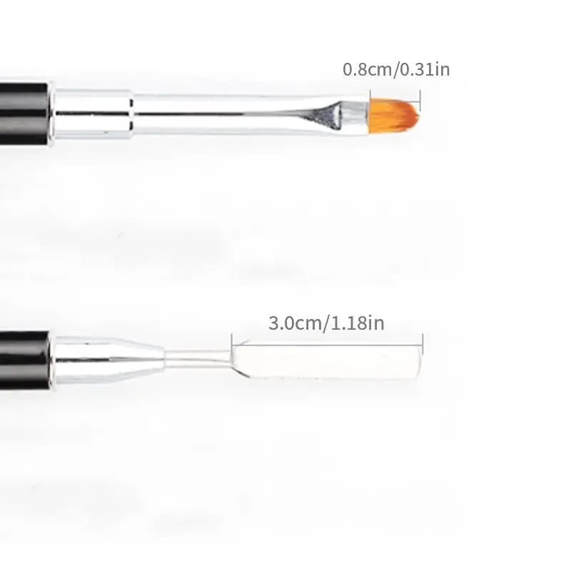 Nail Art Acrylic Nail Brush Double Head GlueTaking Pen Quick Extension Gel Steel