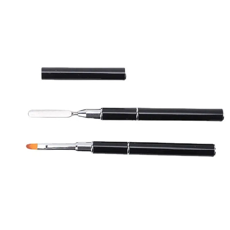 Nail Art Acrylic Nail Brush Double Head GlueTaking Pen Quick Extension Gel Steel