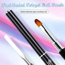 YADADA Dual-Ended Polygel Nail Brush & Picker | 2 In 1 Designs Polygel Nial Brushes Stainless Steel Gel Nail Brush Polygel Slice Tool