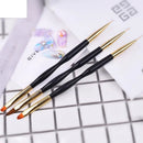 3 Pcs French Striped Ultra-Fine Line Dual-Ended UV Gel Painted Nail Art Brush Set