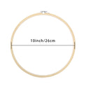 Caydo 6 Pieces 10 Inch Adjustable Wooden Round Embroidery Hoops Bamboo Circle Cross Stitch Craft Practice Needlework