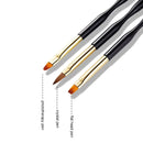 3 Pcs French Striped Ultra-Fine Line Dual-Ended UV Gel Painted Nail Art Brush Set