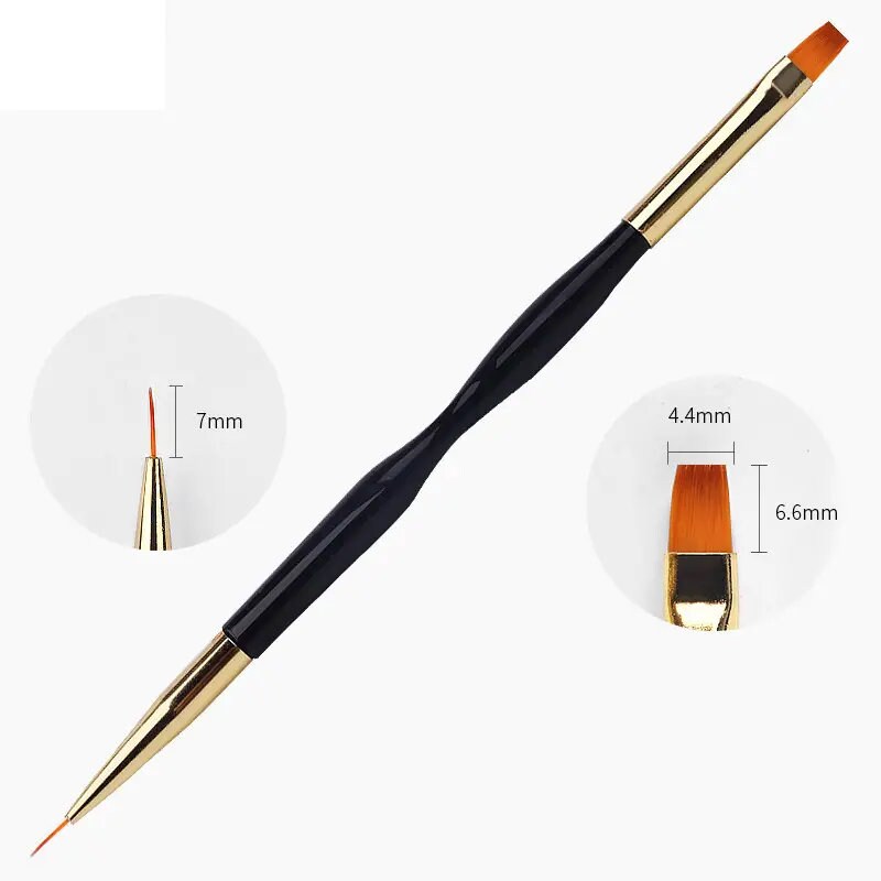 3 Pcs French Striped Ultra-Fine Line Dual-Ended UV Gel Painted Nail Art Brush Set