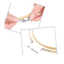 Caydo 6 Pieces 10 Inch Adjustable Wooden Round Embroidery Hoops Bamboo Circle Cross Stitch Craft Practice Needlework