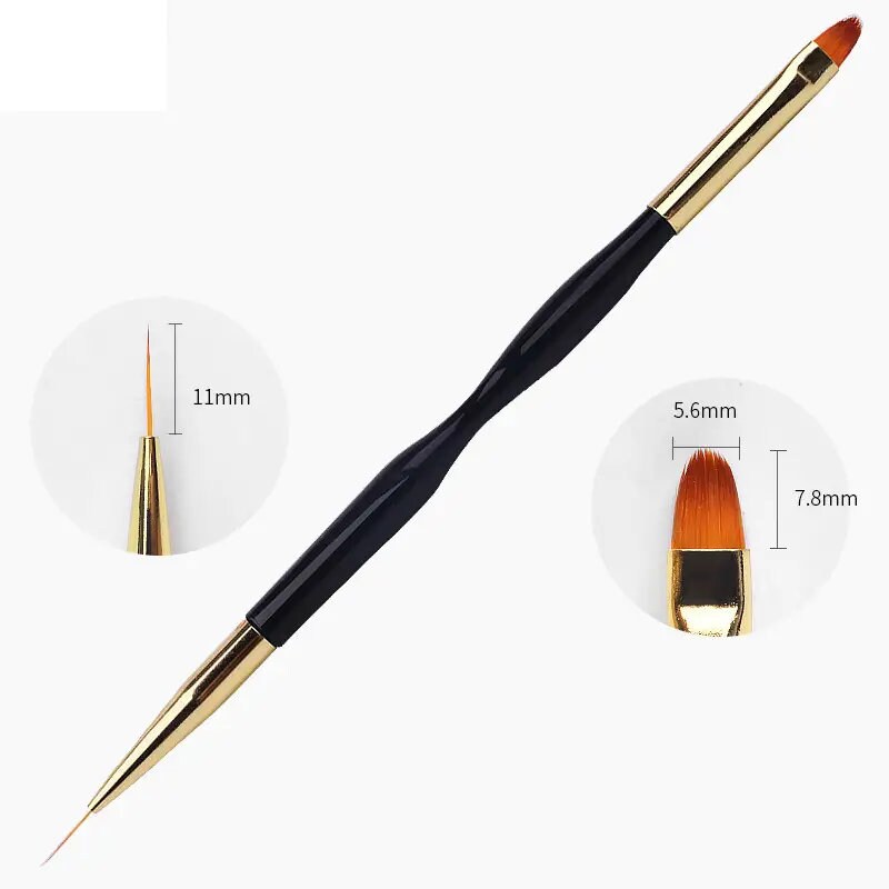3 Pcs French Striped Ultra-Fine Line Dual-Ended UV Gel Painted Nail Art Brush Set