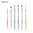 Aokitec Nail Art Brushes 6pcs Set Gel Polish Nail Art Design Pen Painting Tools With Nail Extension Gel Brush Builder Gel Brush Nail Dotting
