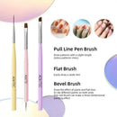 Aokitec Nail Art Brushes 6pcs Set Gel Polish Nail Art Design Pen Painting Tools With Nail Extension Gel Brush Builder Gel Brush Nail Dotting