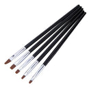 5 Pcs/Set Nail Art Brush Flat Pen Drawing Painting Tips Floral Painting Brush Manicure Nail Art Tool