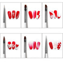 8pcs Zebra Pattern Handle Nail Brush Set Drawing Pen Painting Tool