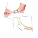 Caydo 8 Pieces 8 Inches Round Wooden Embroidery Hoops Adjustable Bamboo Circle