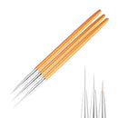3 Pcs Nail Art Liner Brushes | Nail Art Brushes Set Acrylic Glitter Drawing Painting Brushes