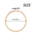 Caydo 12 Pieces 3 Inch Round Wooden Hoops for Embroidery | Adjustable | Bamboo | For Druz Point
