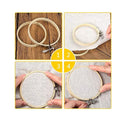 Caydo 12 Pieces 3 Inch Round Wooden Hoops for Embroidery | Adjustable | Bamboo | For Druz Point