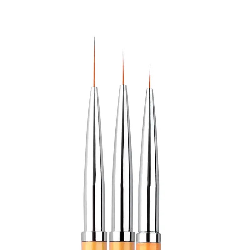 3 Pcs Nail Art Liner Brushes | Nail Art Brushes Set Acrylic Glitter Drawing Painting Brushes