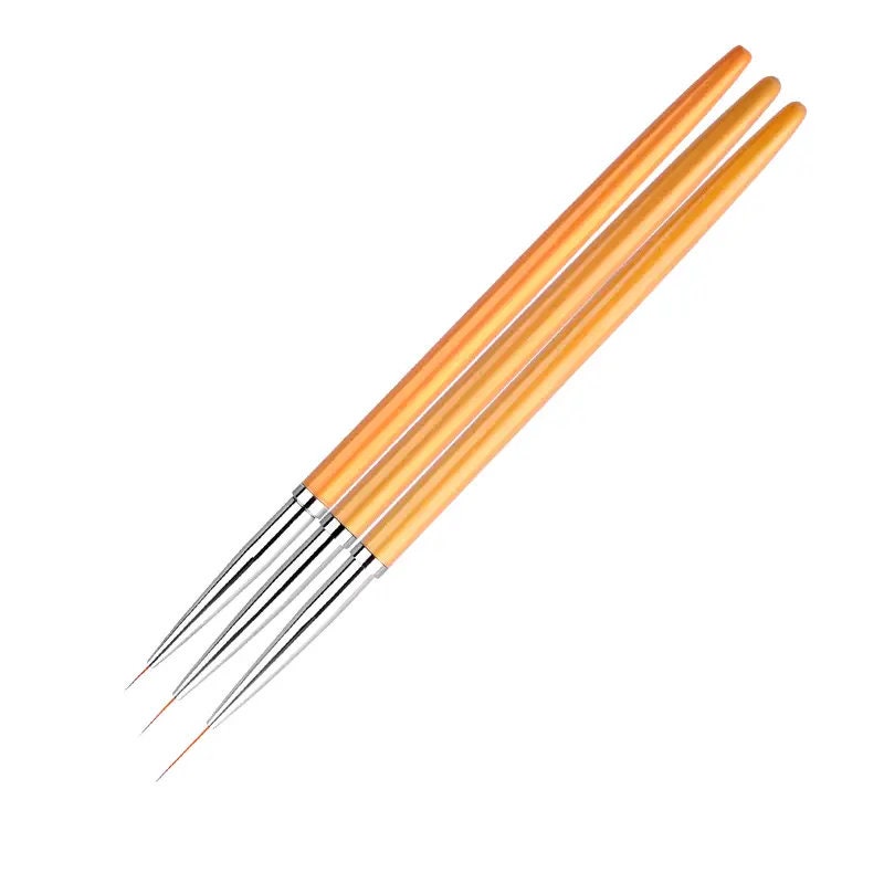 3 Pcs Nail Art Liner Brushes | Nail Art Brushes Set Acrylic Glitter Drawing Painting Brushes
