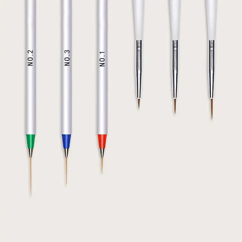 6 Pcs/Pack Fine Drawing Striping Liner Design Tips Nail Art Pen Brushes Brush Salon DIY Gel UV Manicure Tool
