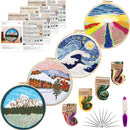 Tcbasrt 4Pack Embroidery Kit with Pattern and Instructions | Cross Stitch Kits Include 2 Embroidery Hoop | 4 Embroidery Clothes（Multicolor）