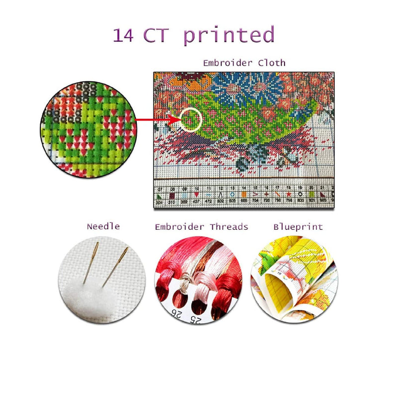Setoda Full Range Of Embroidery Starter Kits Beginner Stamped Cross Stitch Kits For DIY Embroidery